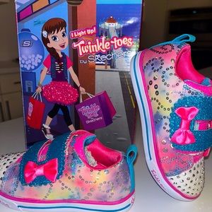 Skechers Twinkle Toes size 10 rainbow tye dye 💕🌈